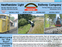 Tablet Screenshot of heatherslawlightrailway.co.uk